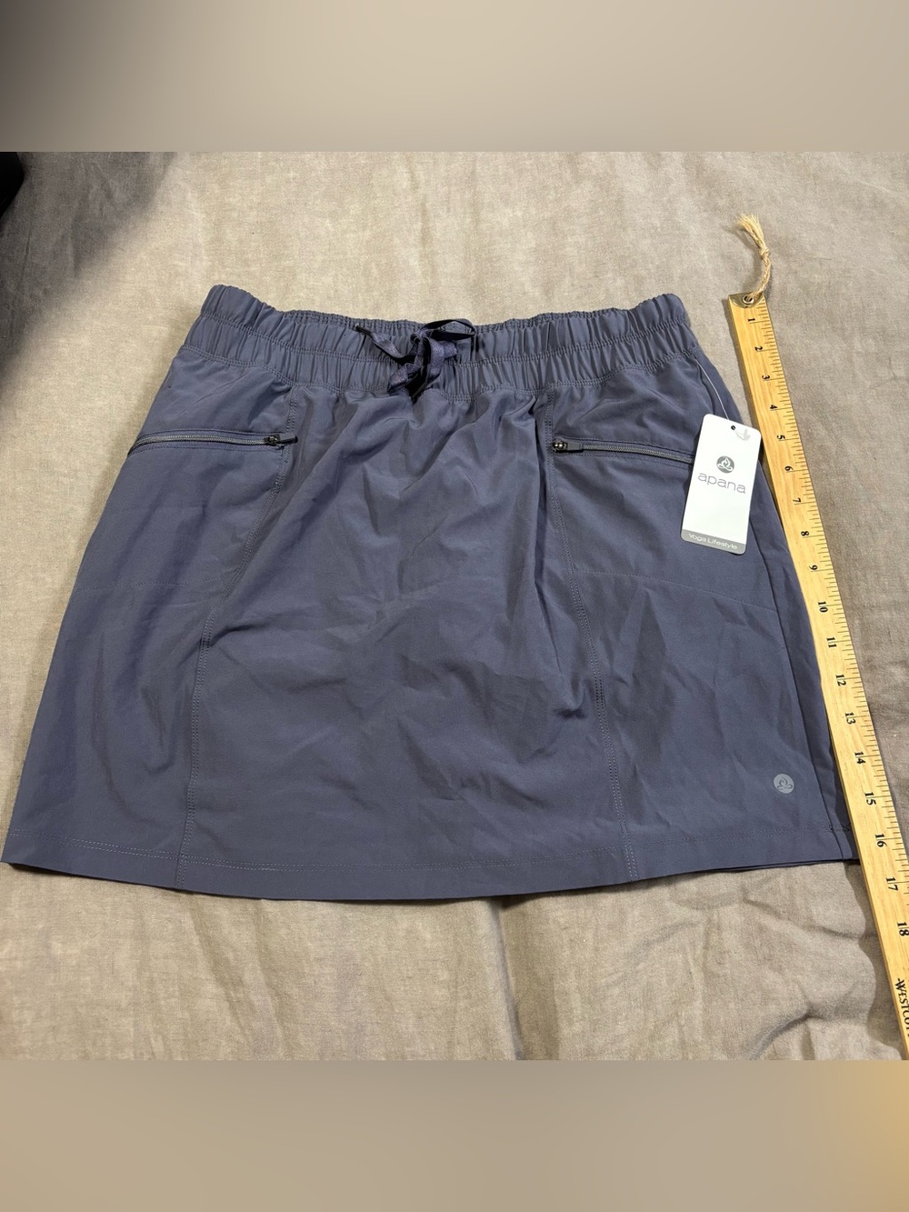 Apana Dusky Dawn Navy Active Skort with Zipper Pockets